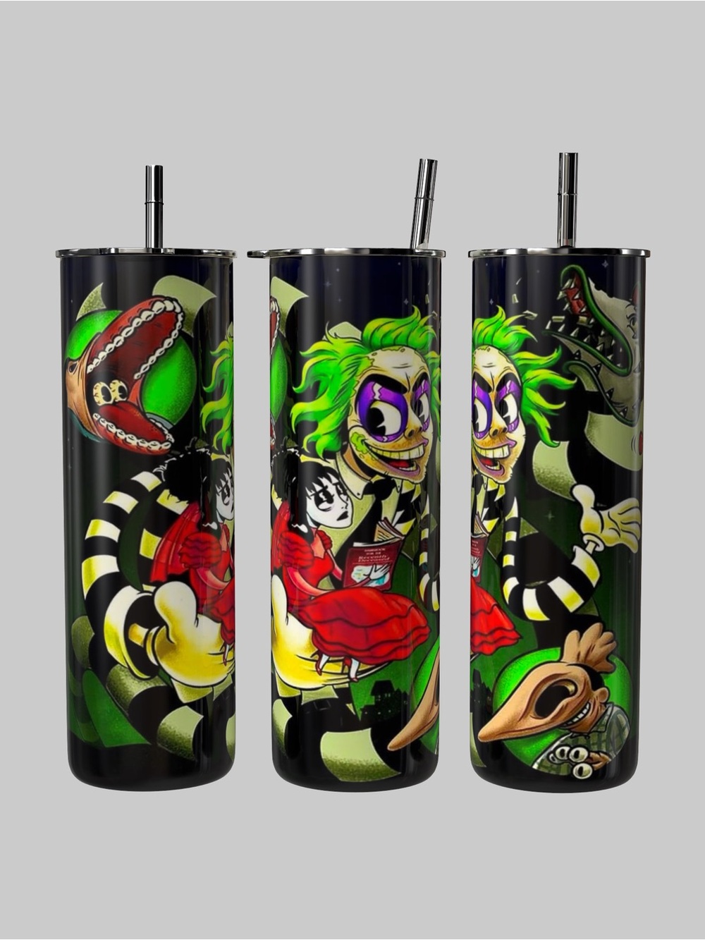 BeetleJuice Cartoon Vibrant 20oz Halloween Tumbler